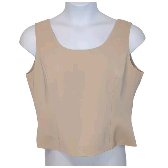 VTG Kasper Suit Jacket / Top Blouse Set Women's 14P 14 Petite Black Tan Career - Picture 11 of 16